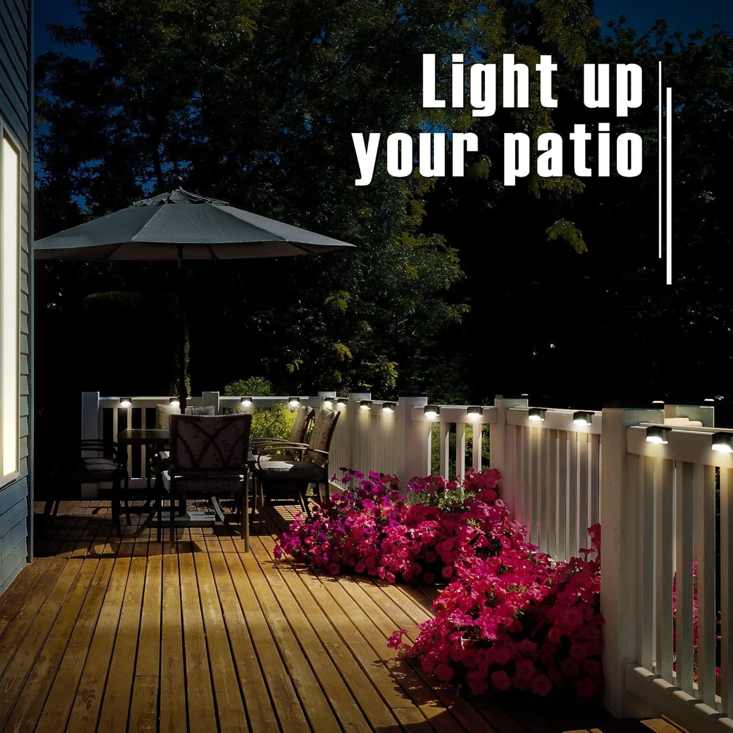 16-Pack Outdoor Solar Step & Fence Lights (Warm White)