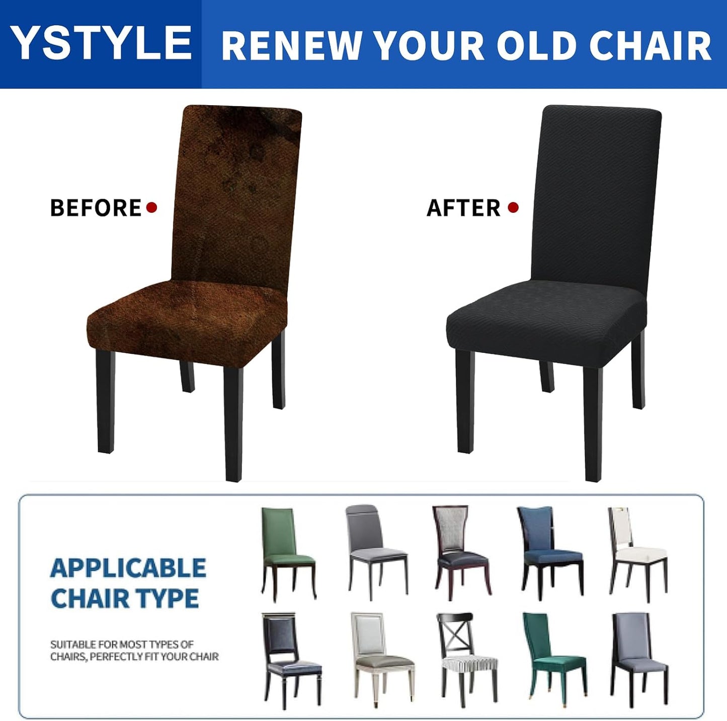 Geometric Jacquard Elastic Dining Chair Covers