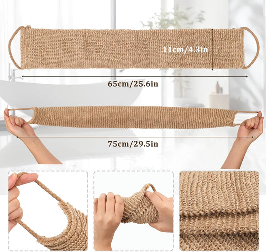 2-Pack 100% Natural Jute Exfoliating Back Scrubber