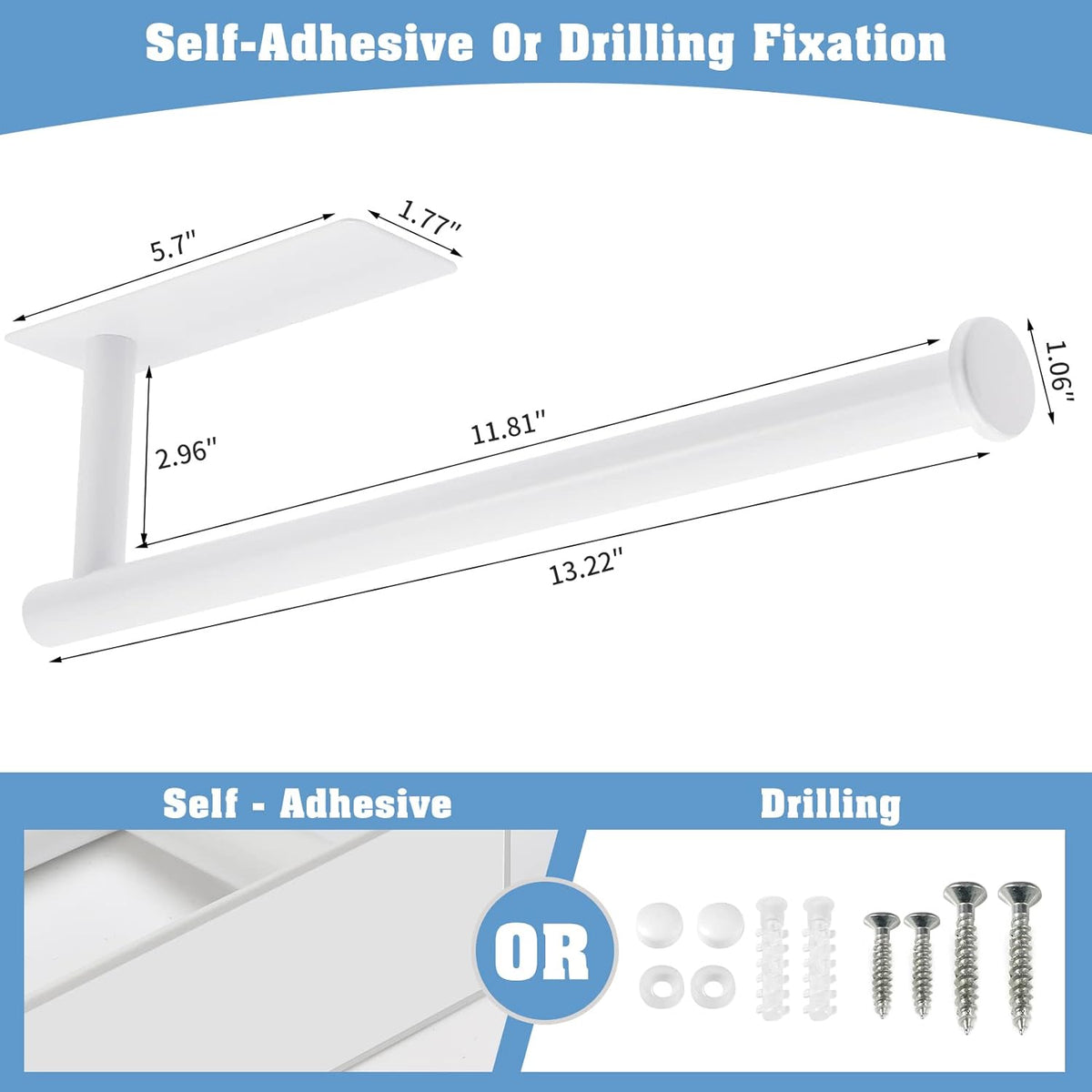 theaoo Stainless Steel Under-Cabinet Paper Towel Holder
