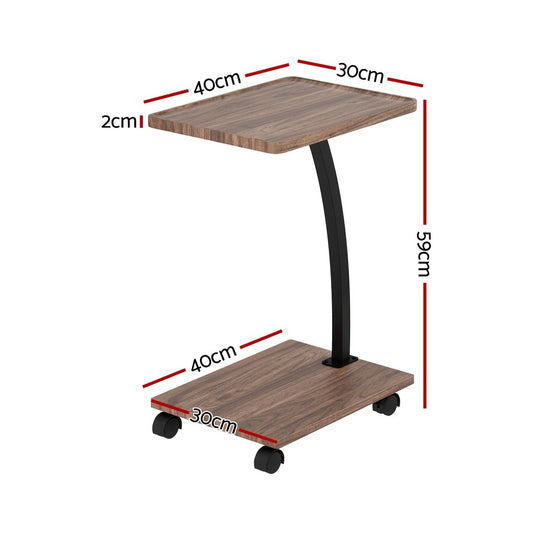 Artiss Mobile C-Shaped Coffee & Side Table