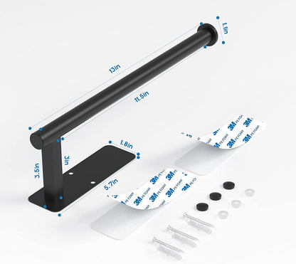 ASTOFLI Stainless Steel Under-Cabinet Paper Towel Holder (Black)