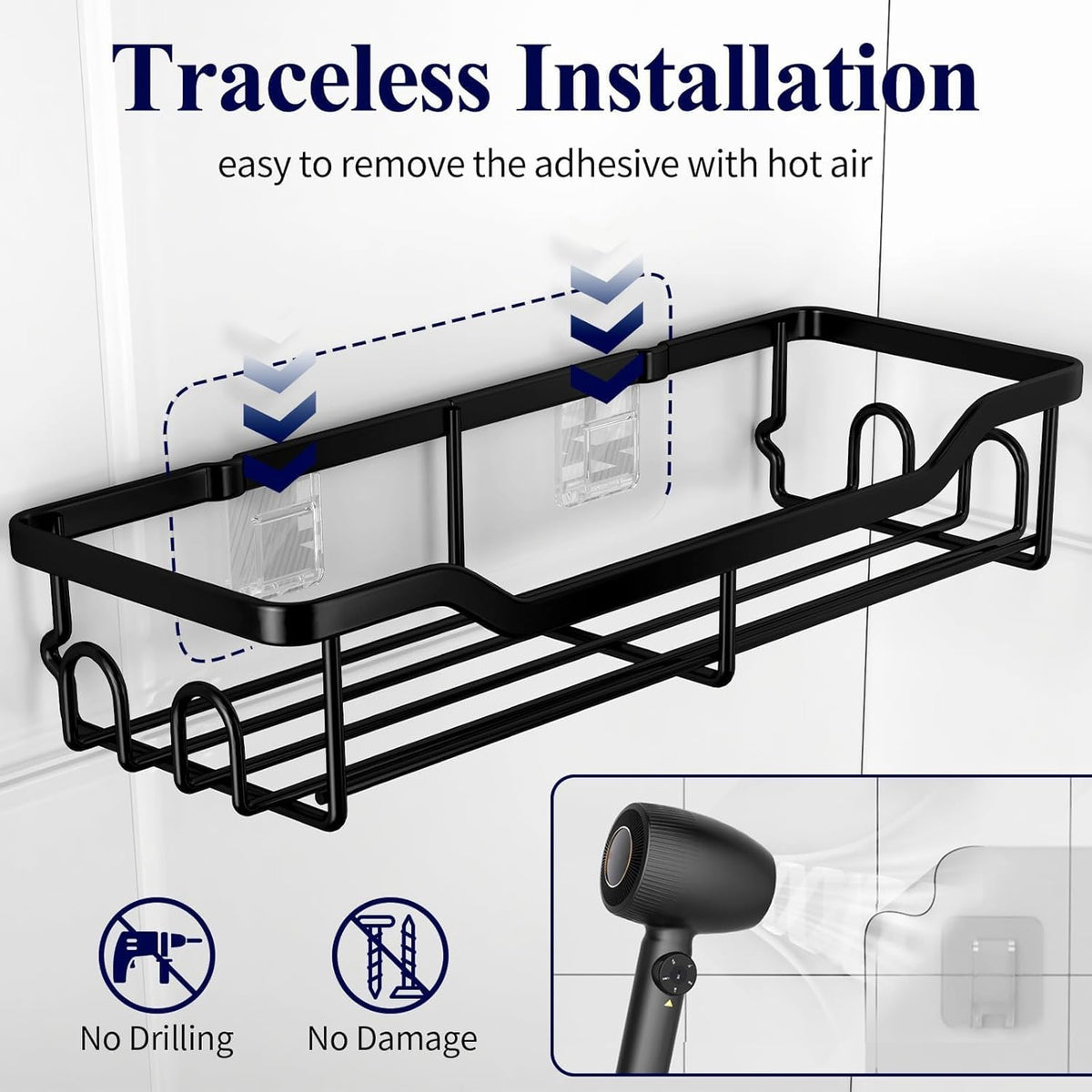 LEFAFA Adhesive Shower Caddy (2-Pack)