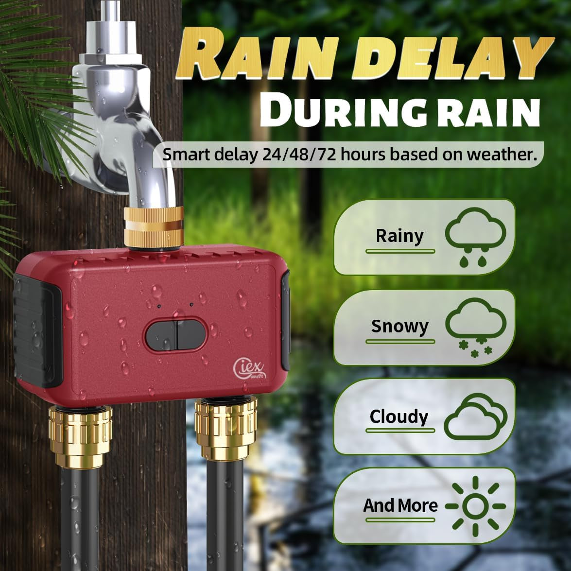 2-Zone Smart WiFi Water Timer with Full Brass Connectors