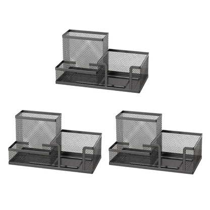 Mesh Desk Organizer Office Supplies Caddy with Pencil Holder and Storage Baskets