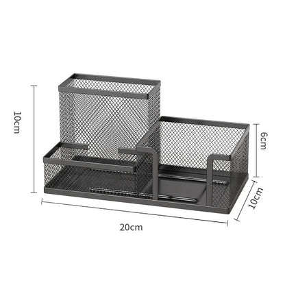 Mesh Desk Organizer Office Supplies Caddy with Pencil Holder and Storage Baskets