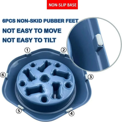 Anti-Gulping Slow Feeder Puzzle Bowl