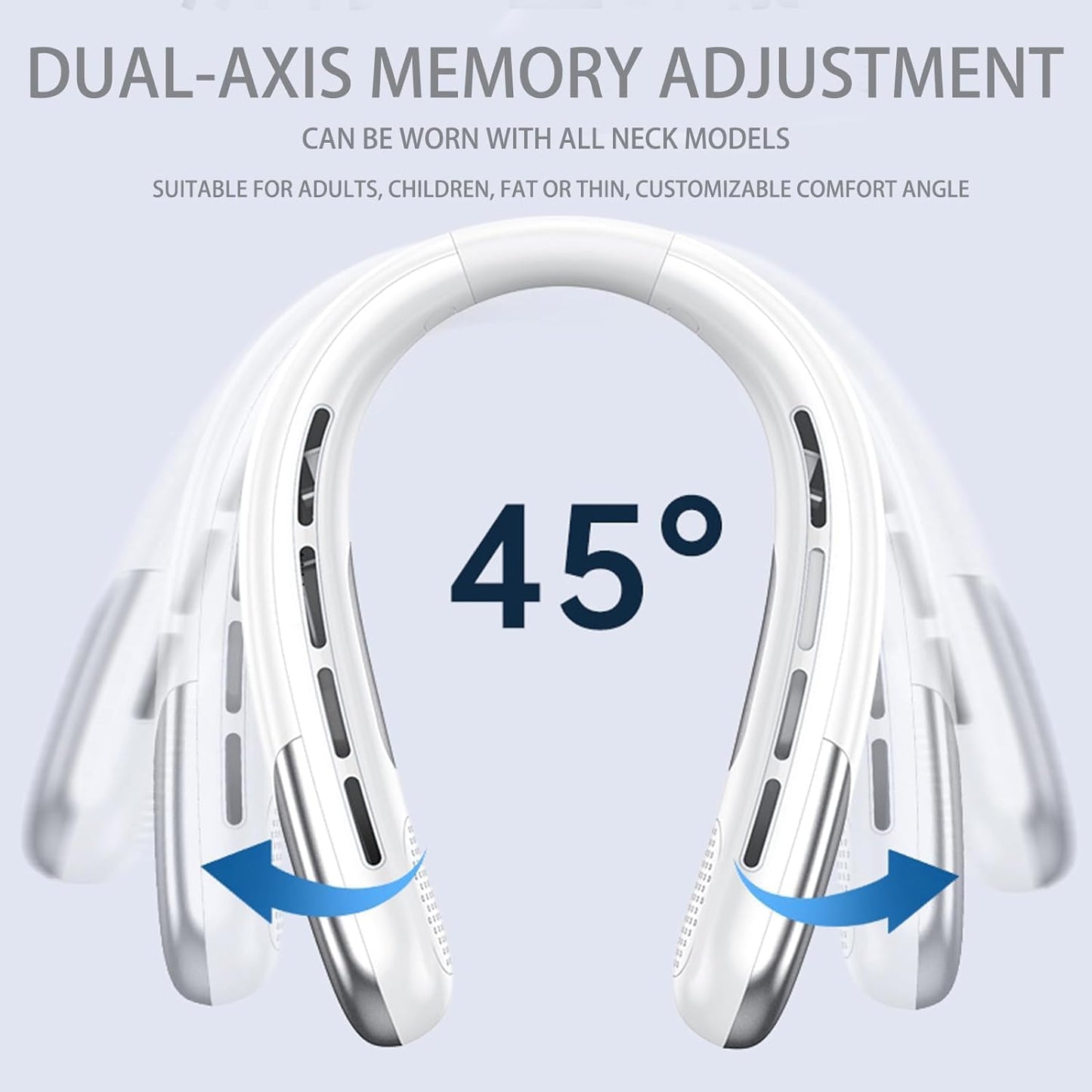 USB Rechargeable Bladeless Neck Fan (5-Speed)
