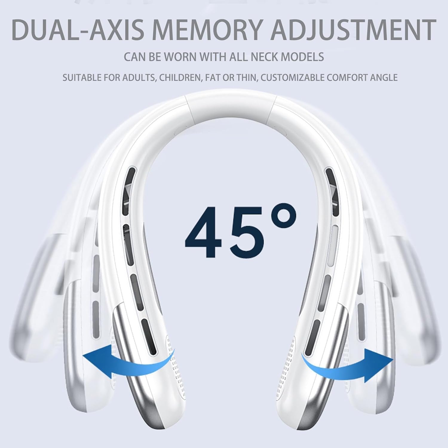 USB Rechargeable Bladeless Neck Fan (5-Speed)