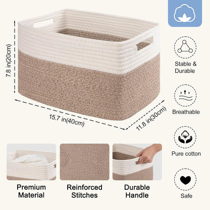 SIXDOVE Soft Woven Cotton Rope Storage Basket Set (Set of 4)