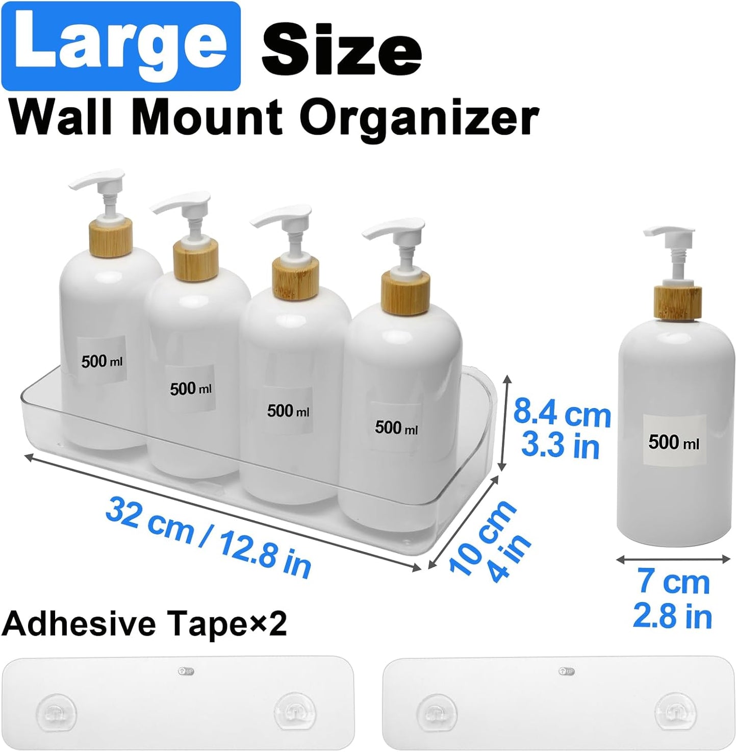 Acrylic Wall-Mounted Adhesive Shower & Bathroom Caddy