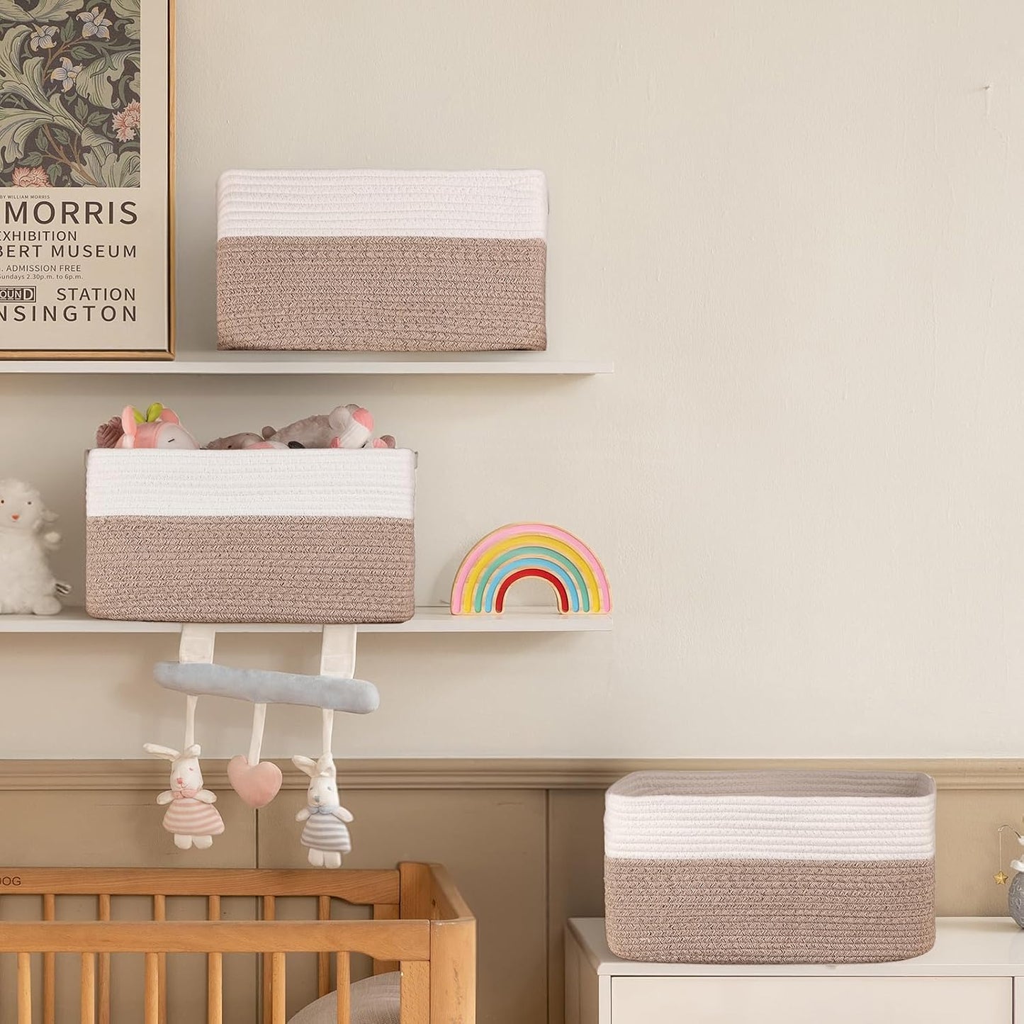 SIXDOVE Soft Woven Cotton Rope Storage Basket Set (Set of 4)