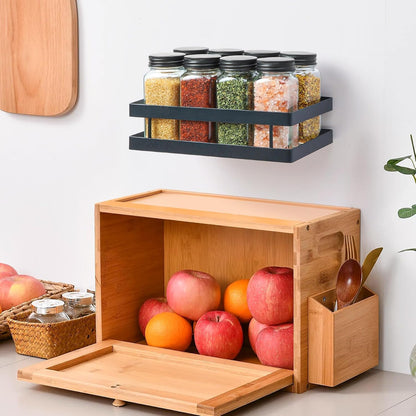 6-Piece Square Glass Spice Jar Set with Lids & Labels