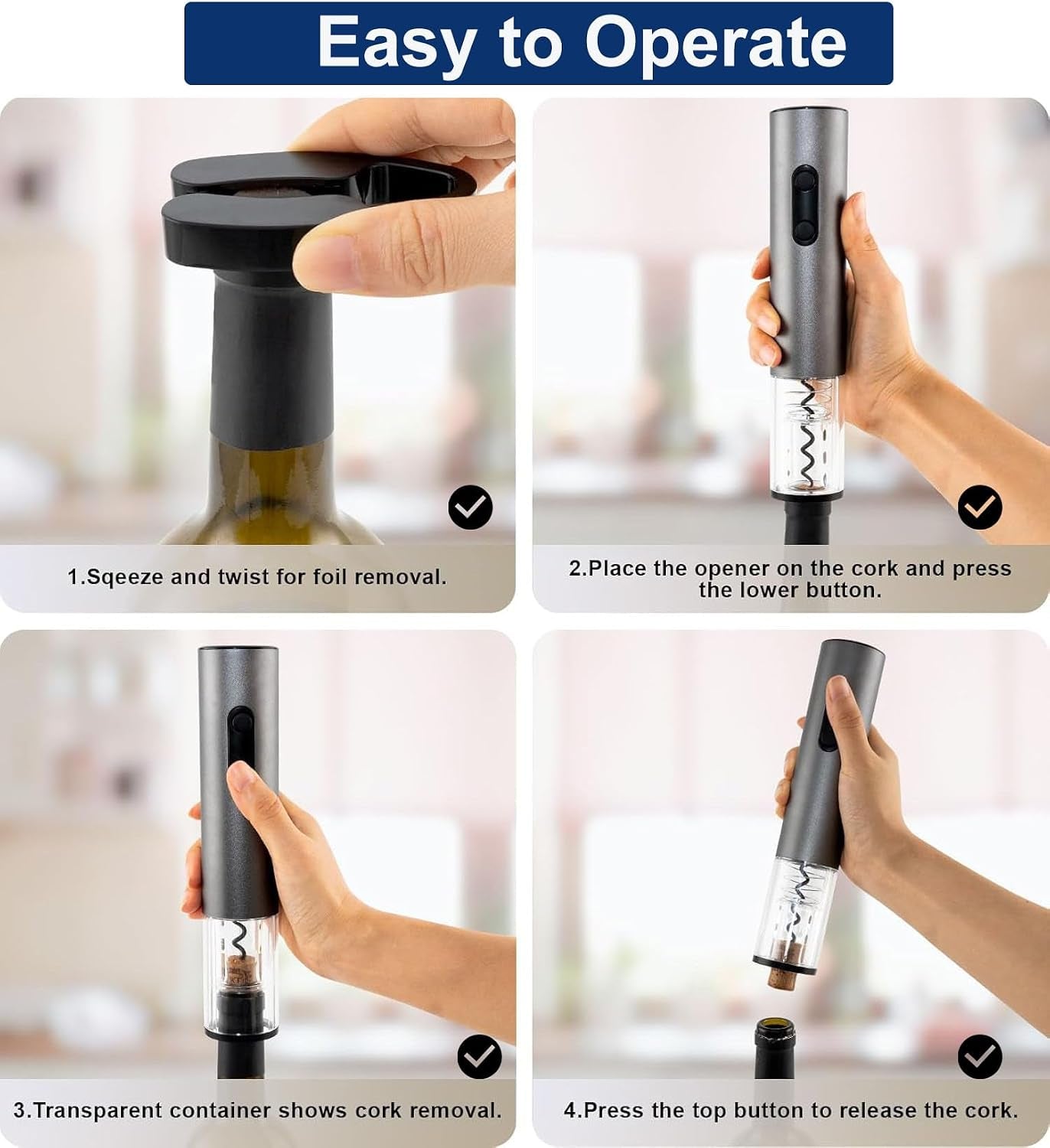 4-in-1 Electric Wine Opener Set