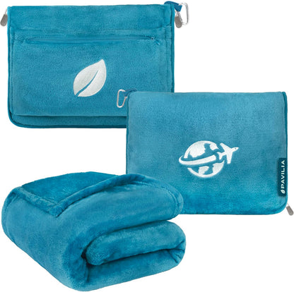 PAVILIA Wearable Travel Blanket & Pillow