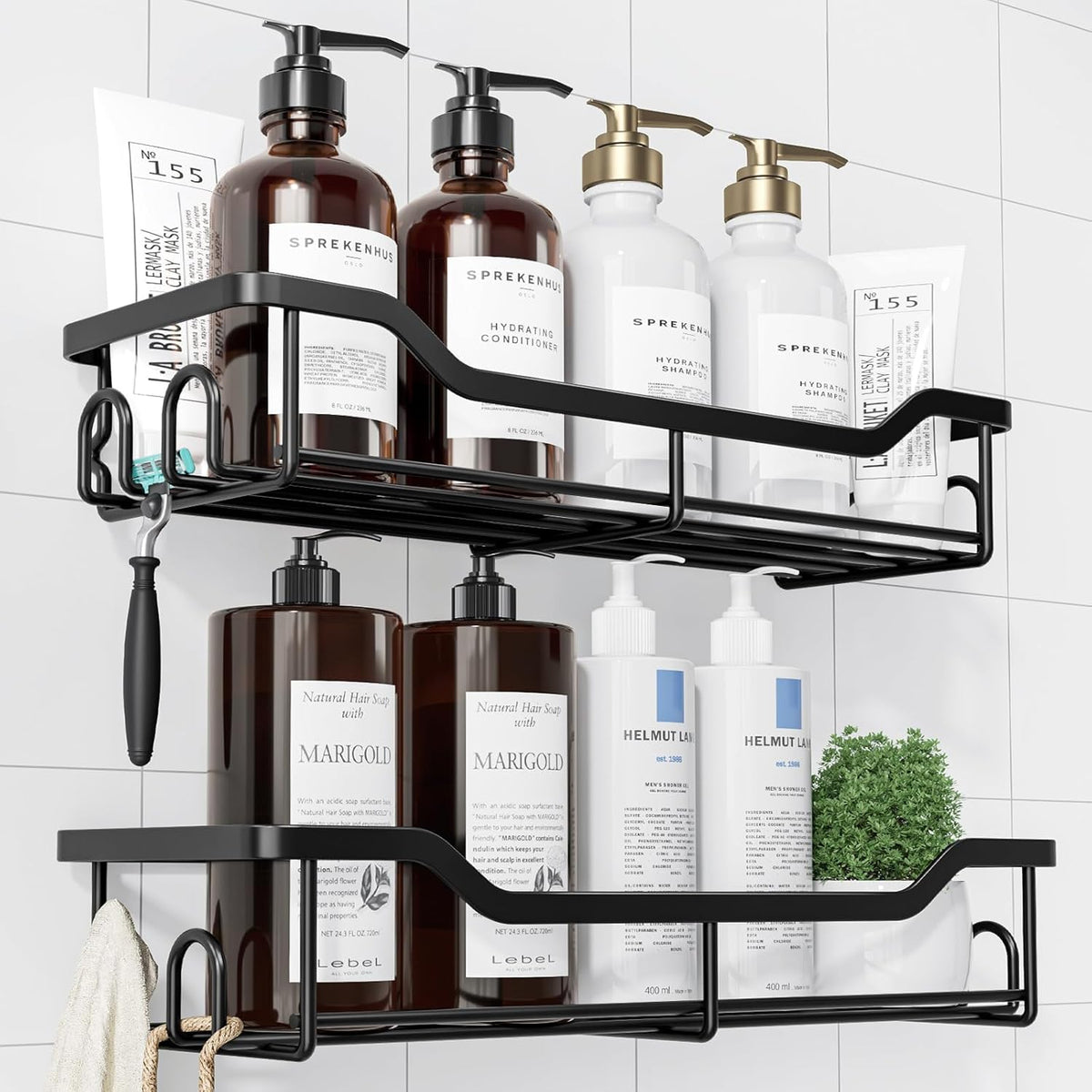 LEFAFA Adhesive Shower Caddy (2-Pack)