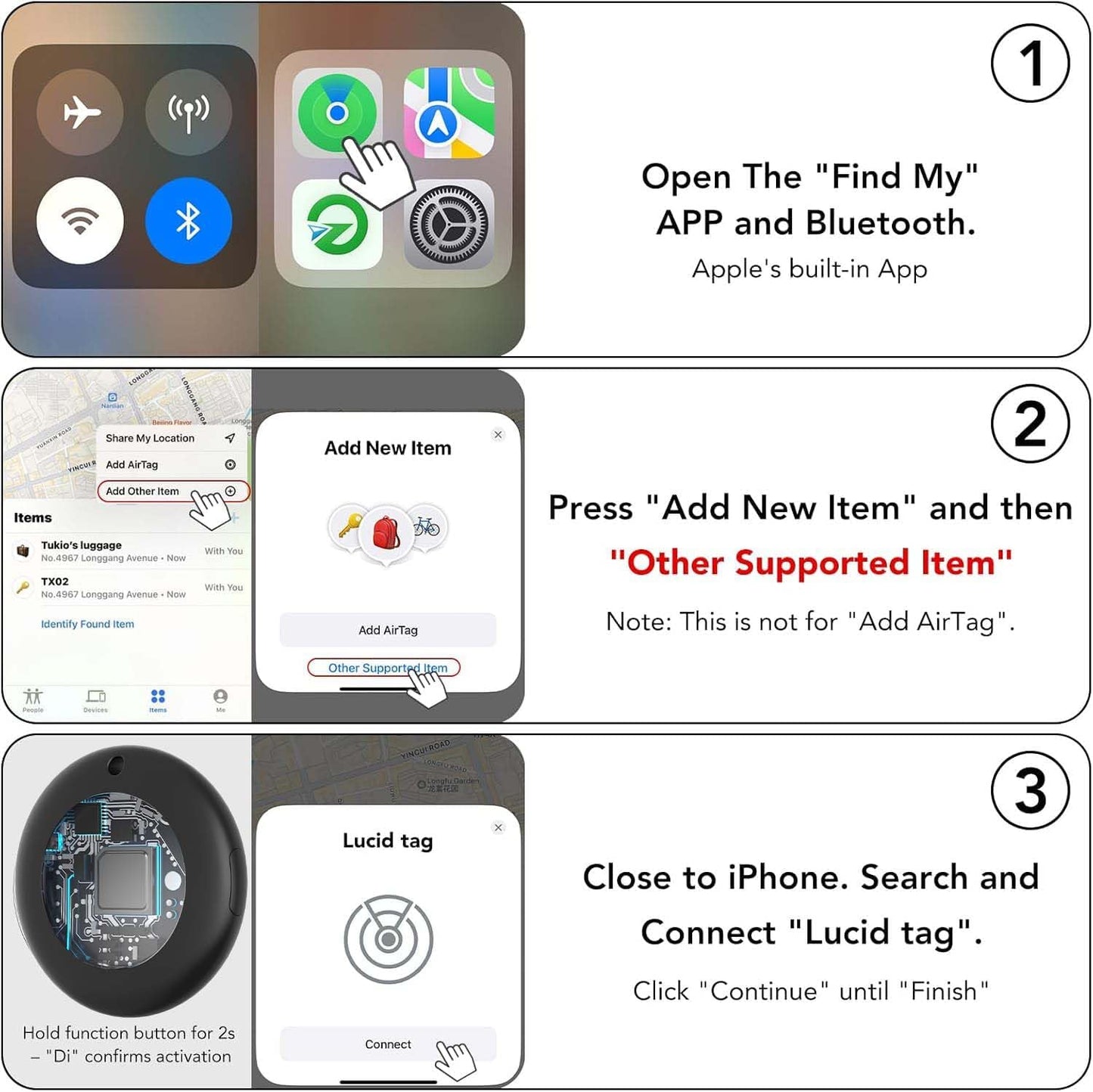 Bluetooth Item Tracker Smart Tag (Apple Find My)