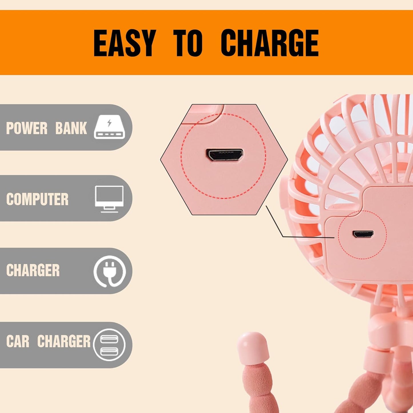 Versatile Flexible Tripod Mini Fan
