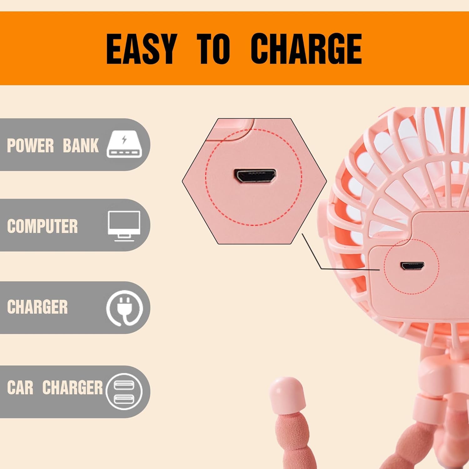 Versatile Flexible Tripod Mini Fan