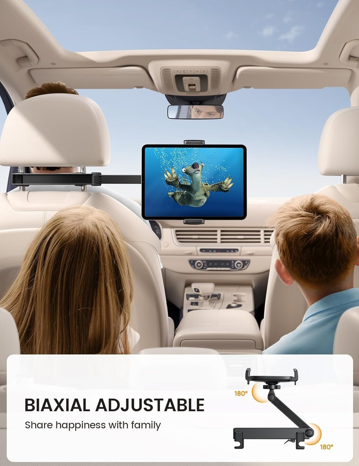 Anti-Vibration Car Headrest Tablet Mount