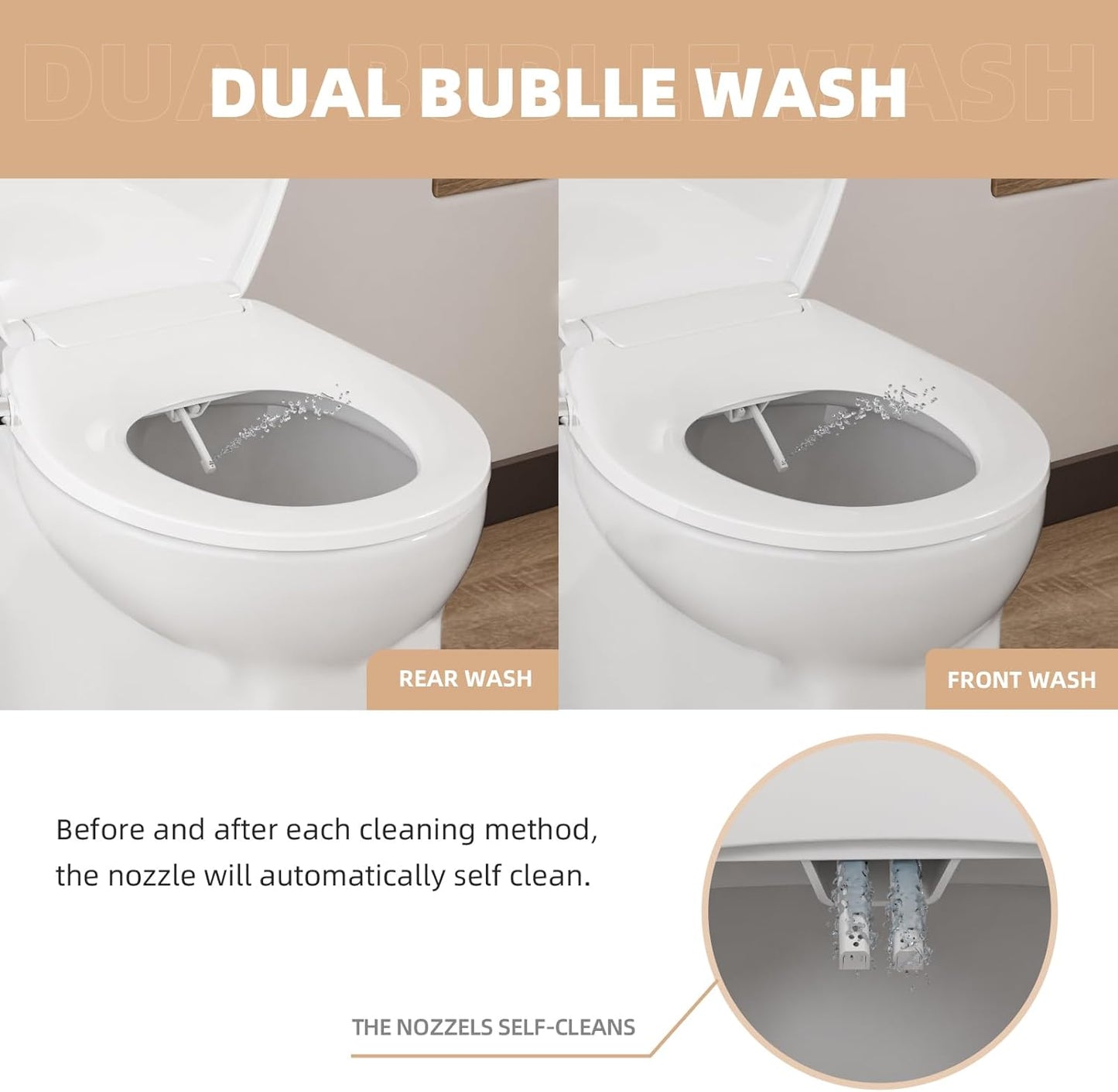 AQUATIZ Ultra-Thin Non-Electric Bidet Toilet Seat