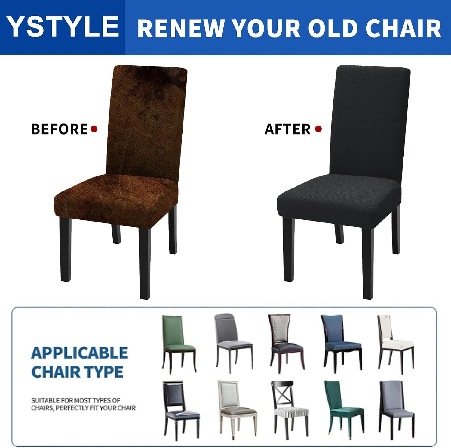 Geometric Jacquard Elastic Dining Chair Covers