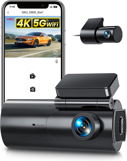 4K Dual Dash Cam with GPS & Wi-Fi