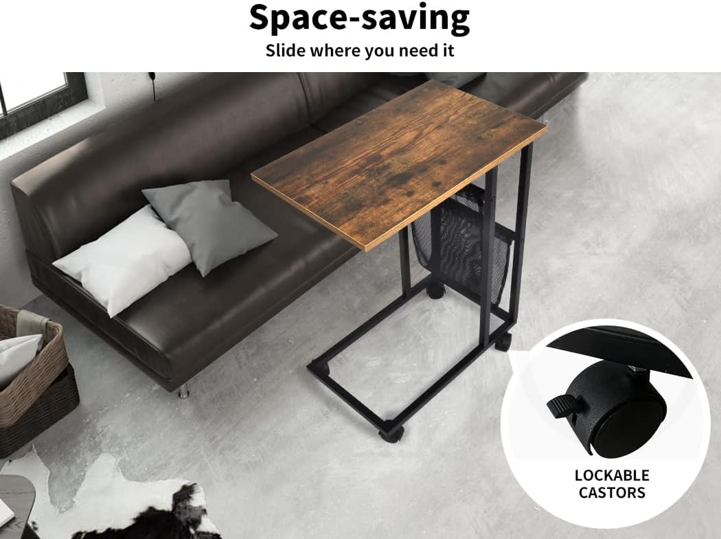 C-Shaped Mobile Side Table