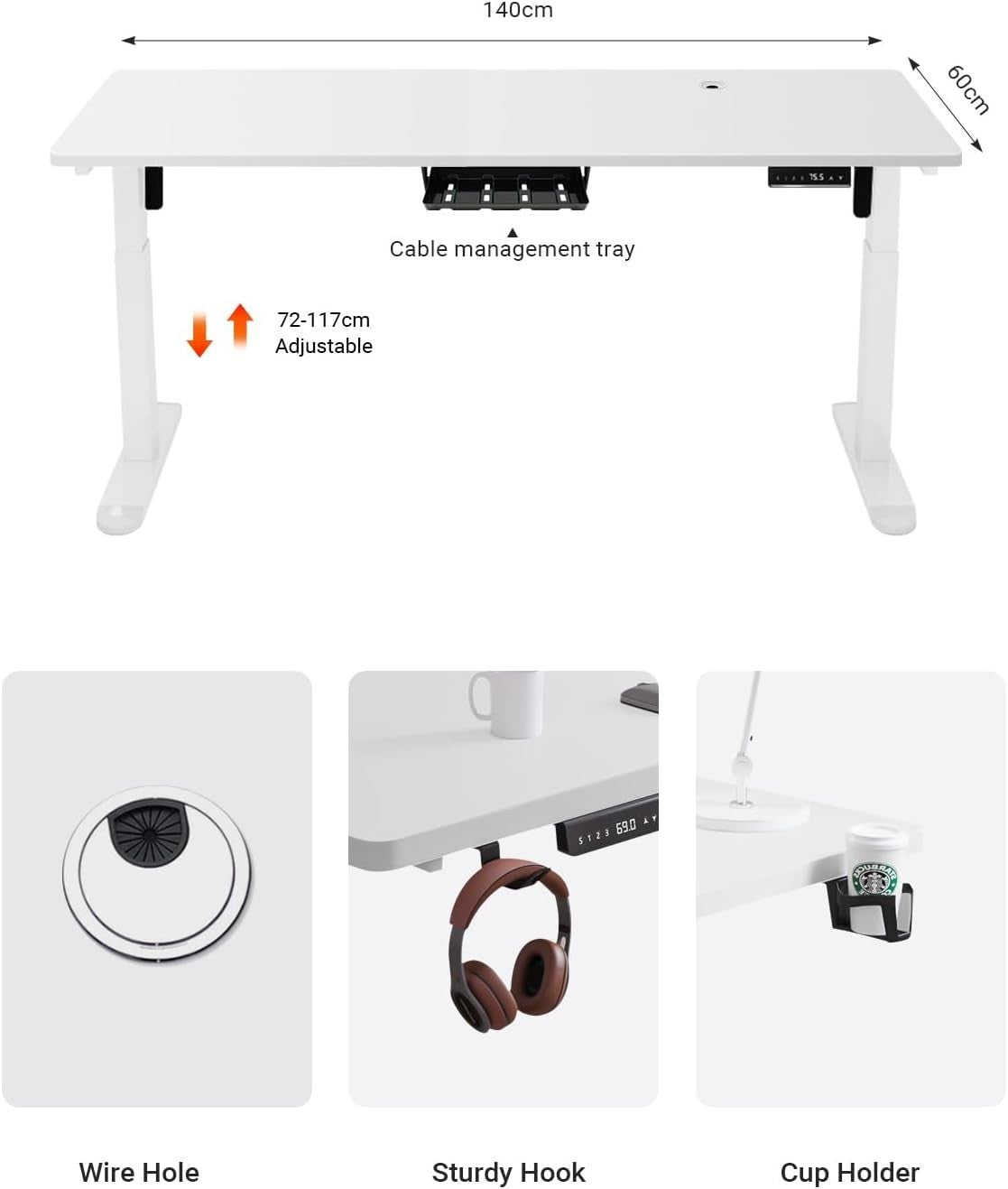 Electric Height-Adjustable Standing Desk
