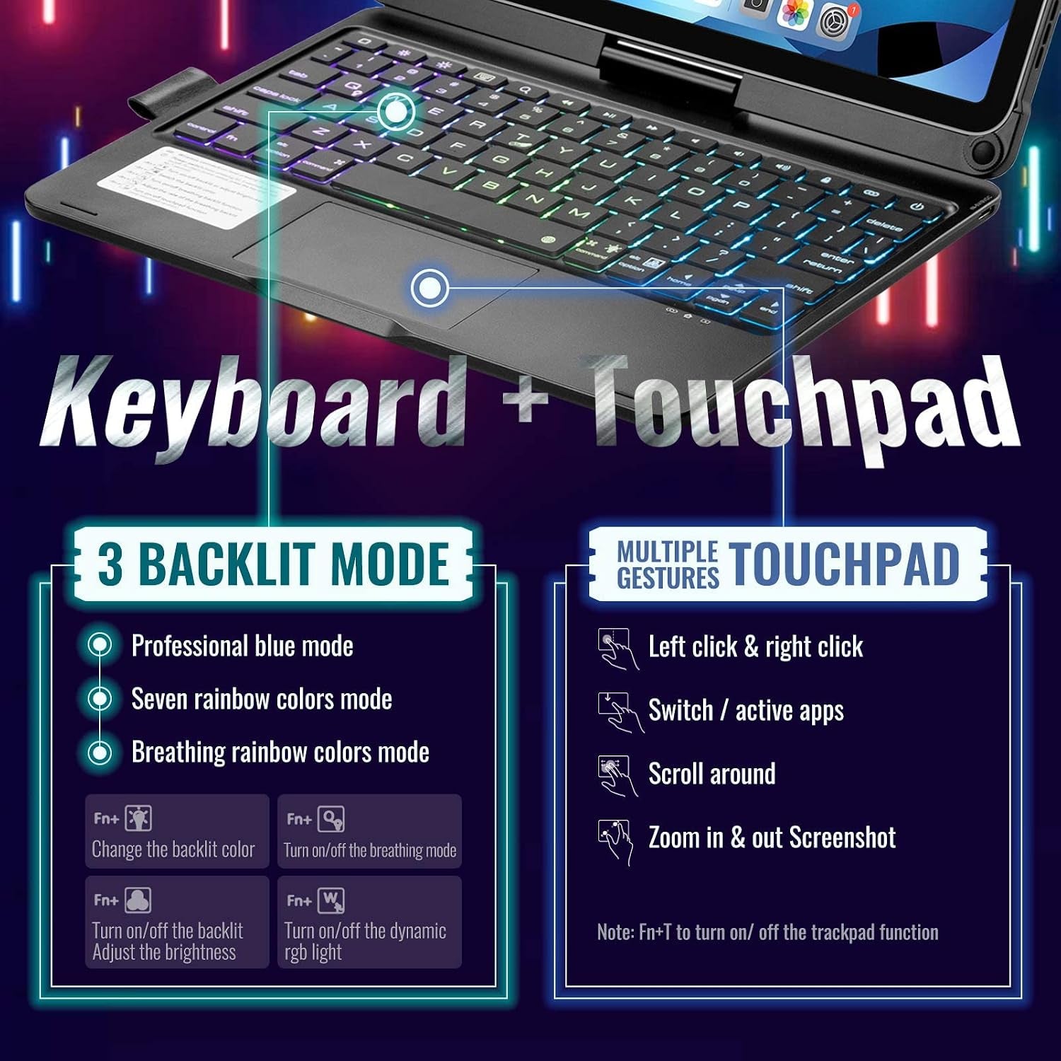 360° Rotatable Keyboard Case for iPad Air & Pro