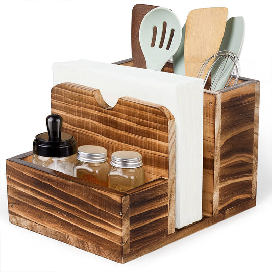 Wooden Countertop Spice & Utensil Organiser