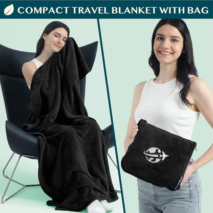 PAVILIA Wearable Travel Blanket & Pillow