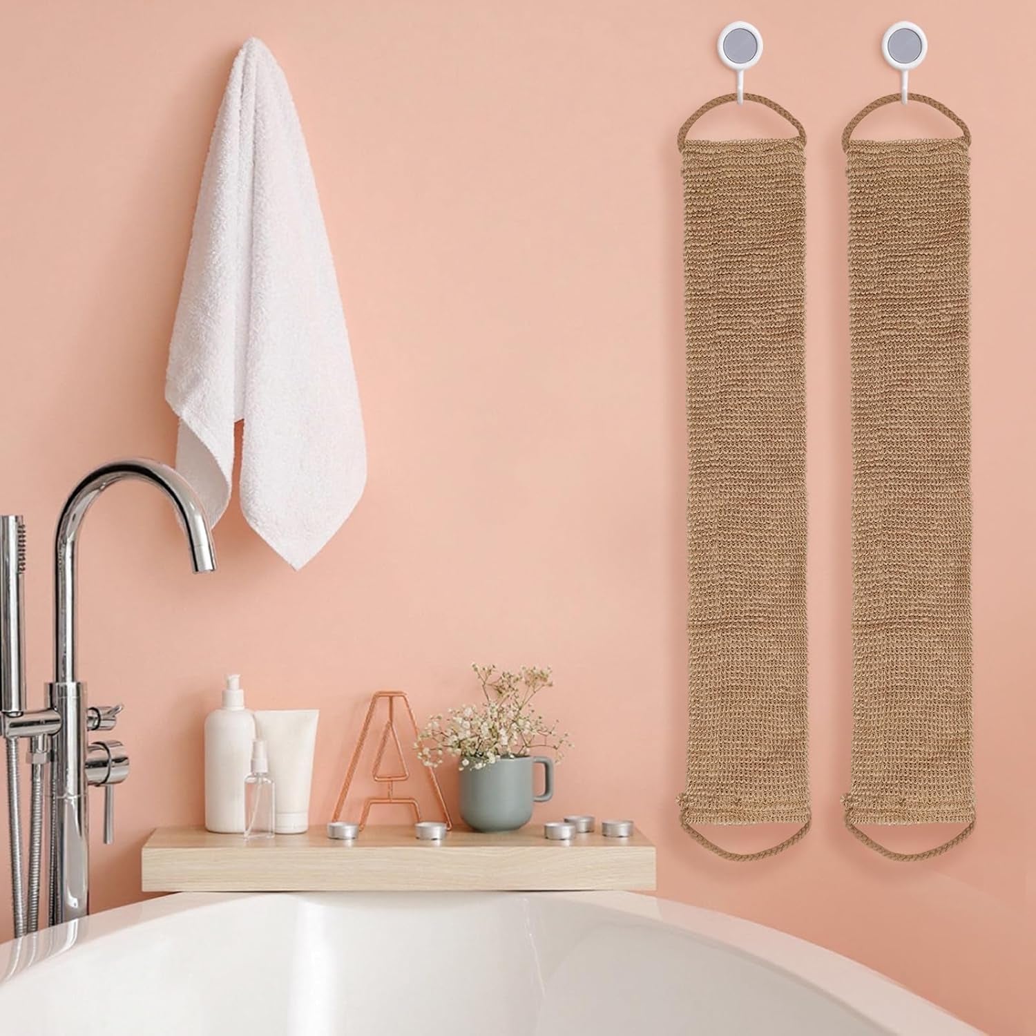 2-Pack 100% Natural Jute Exfoliating Back Scrubber