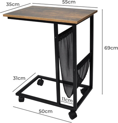 C-Shaped Mobile Side Table