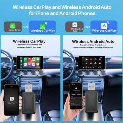 Wireless 2-in-1 CarPlay & Android Auto Adapter