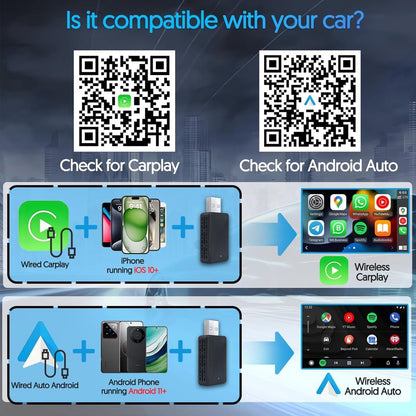Wireless 2-in-1 CarPlay & Android Auto Adapter