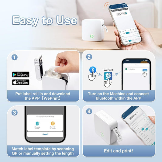 Portable Bluetooth Thermal Label Printer