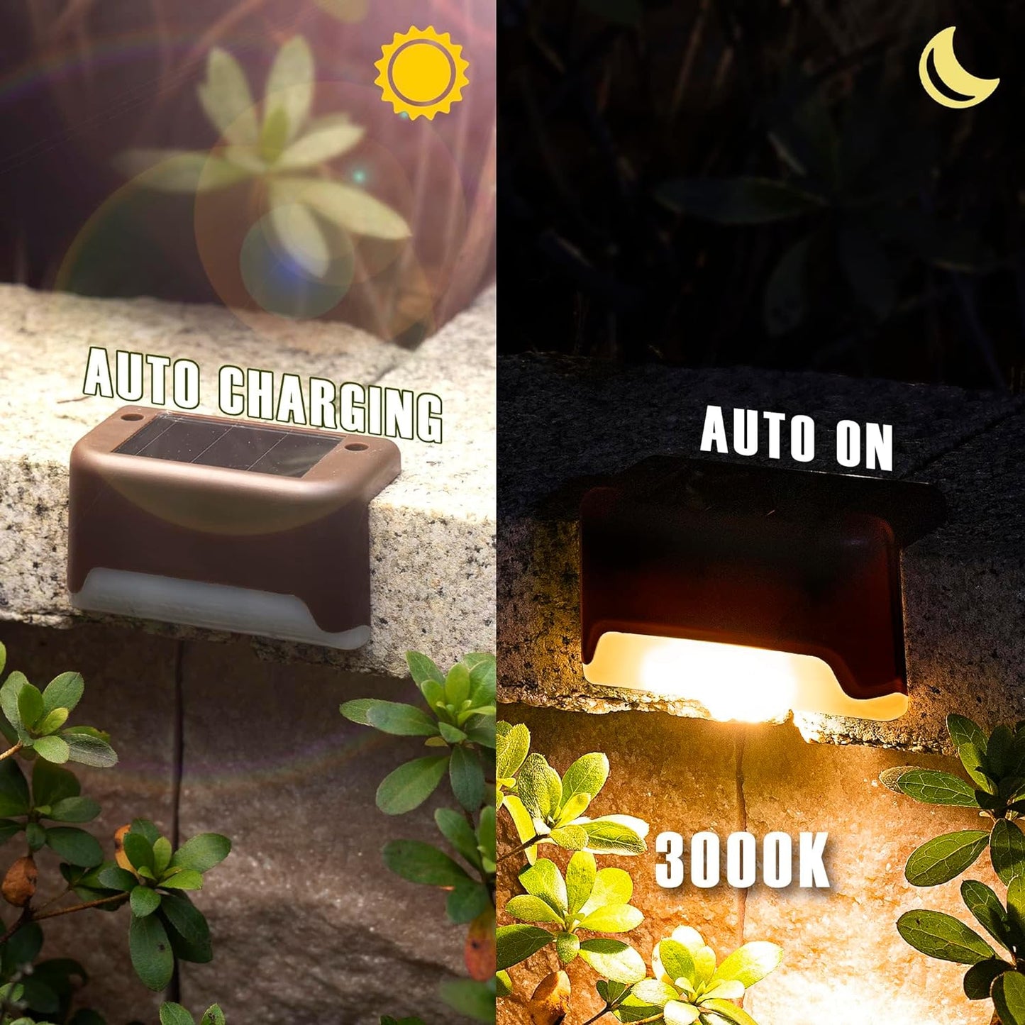 16-Pack Outdoor Solar Step & Fence Lights (Warm White)