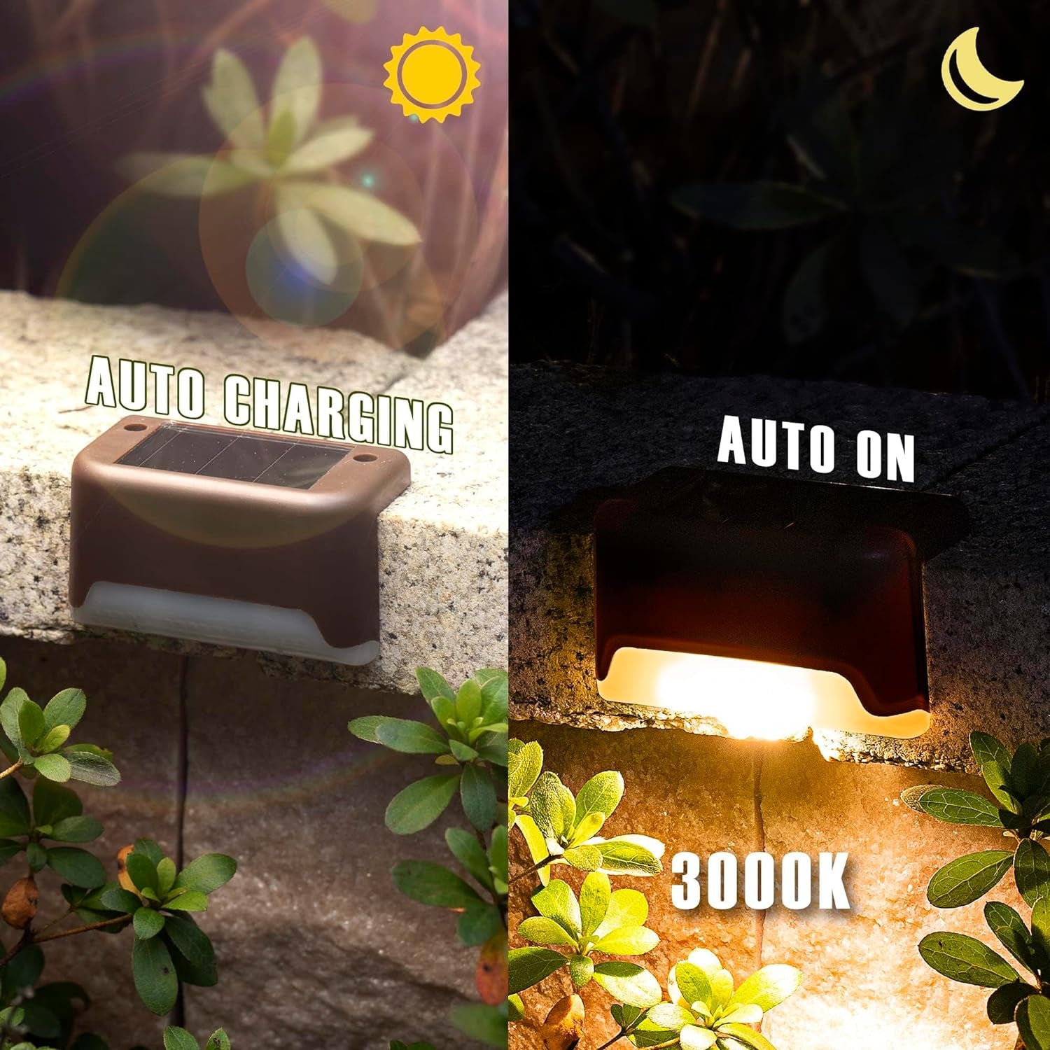 16-Pack Outdoor Solar Step & Fence Lights (Warm White)