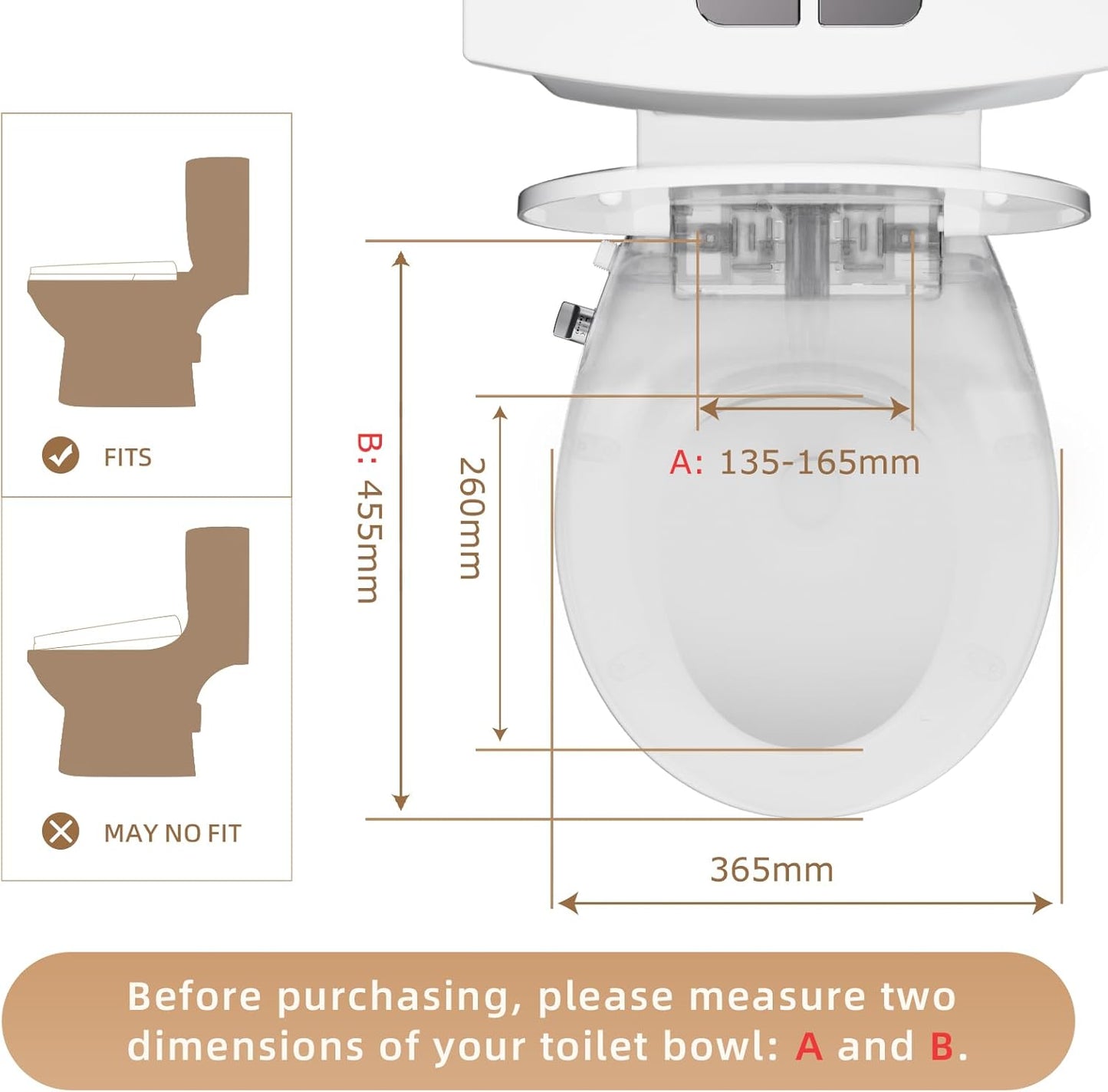 AQUATIZ Ultra-Thin Non-Electric Bidet Toilet Seat
