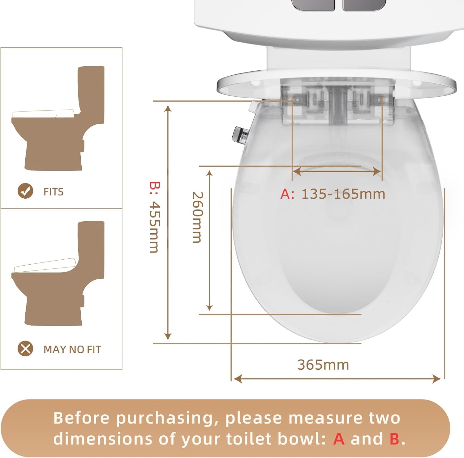 AQUATIZ Ultra-Thin Non-Electric Bidet Toilet Seat