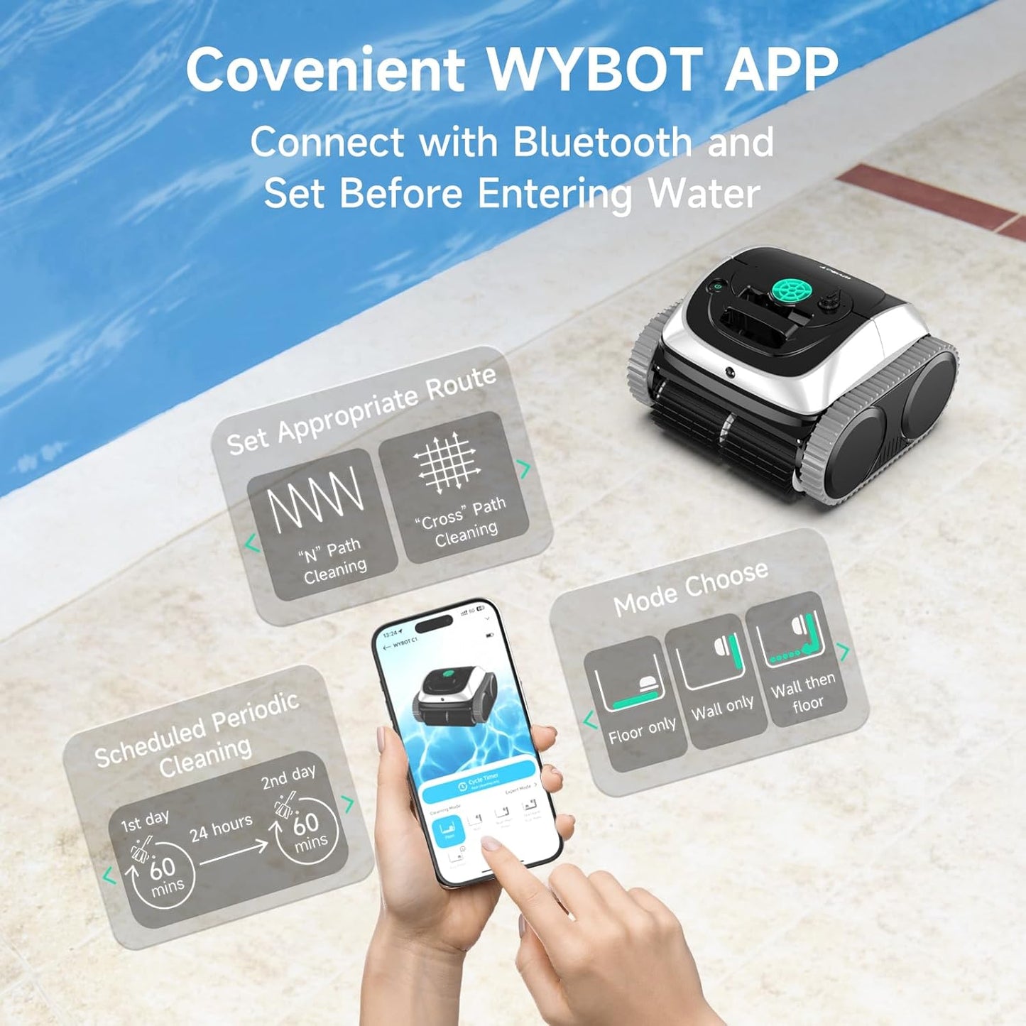 WYBOT C1 Cordless Robotic Pool Cleaner