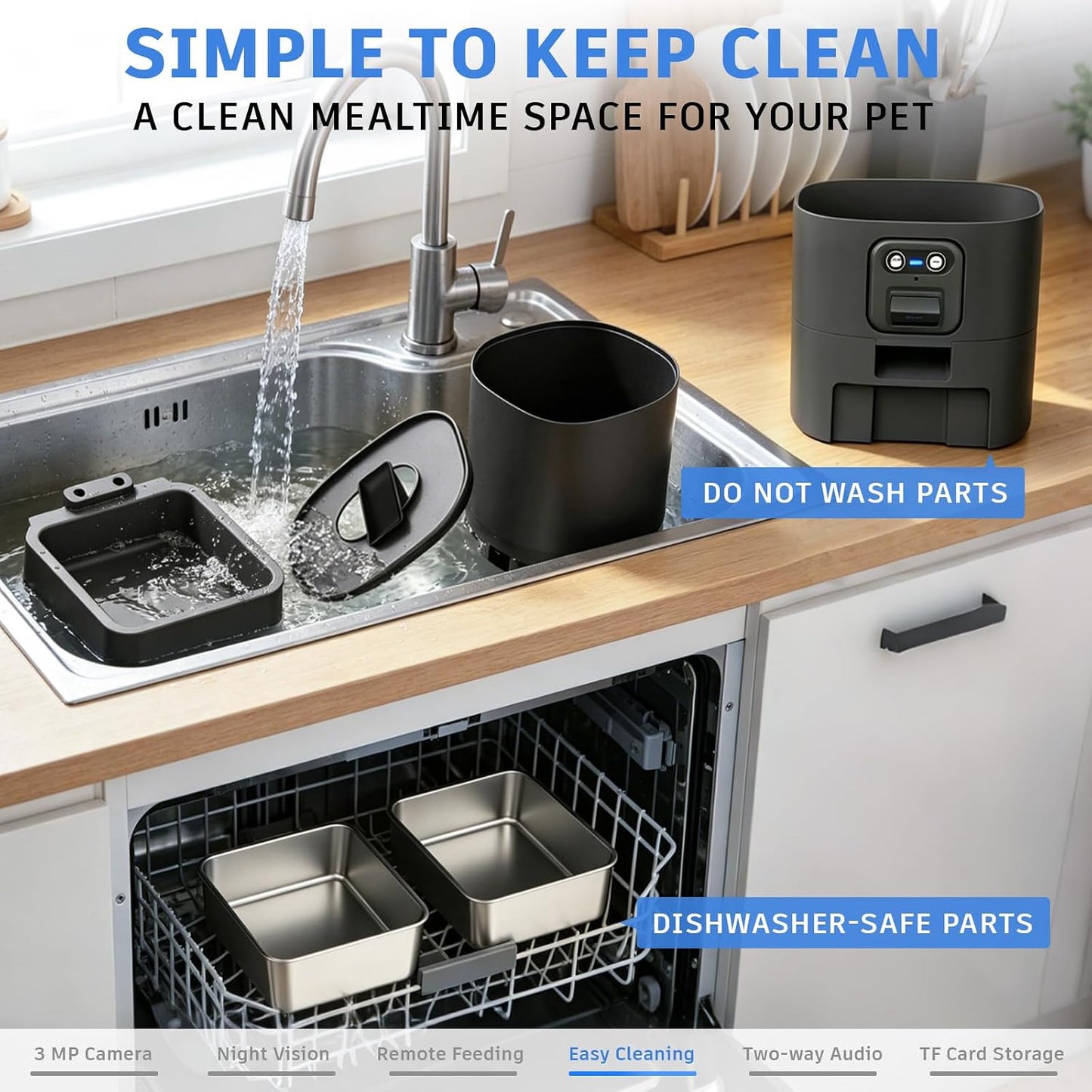 Smart Automatic Dual-Bowl Pet Feeder with 1080P HD Camera