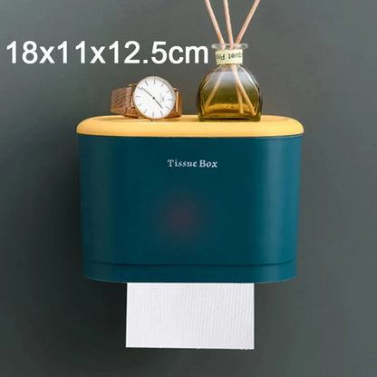 Wall-Mounted Waterproof Toilet Paper Holder & Storage Box