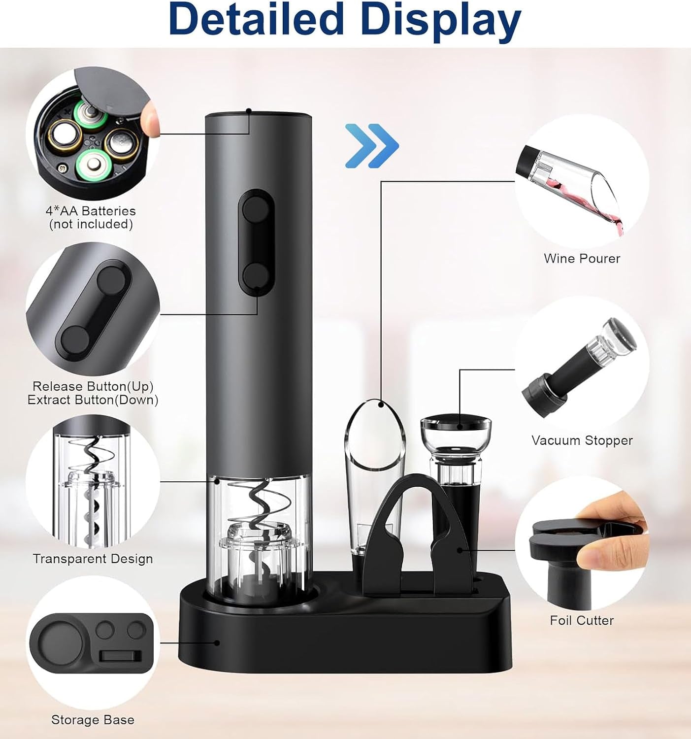 4-in-1 Electric Wine Opener Set