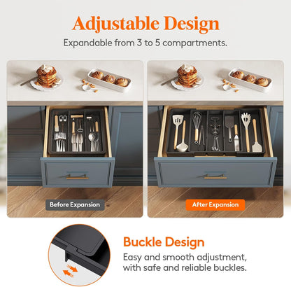 Lifewit Expandable Kitchen Cutlery & Utensil Drawer Organiser