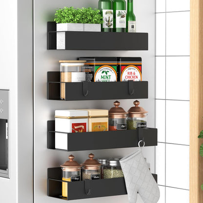 4-Pack Magnetic Spice Storage Rack Organiser