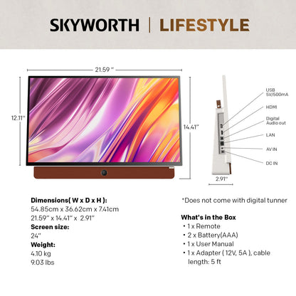 SKYWORTH 24-Inch Portable TV