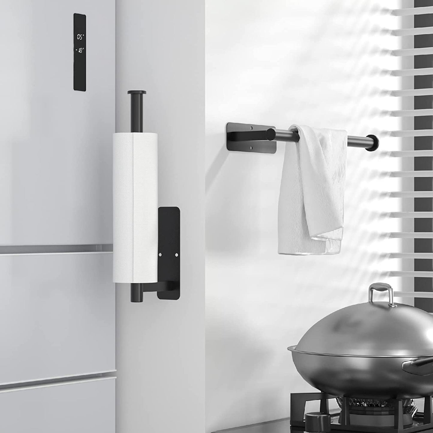 ASTOFLI Stainless Steel Under-Cabinet Paper Towel Holder (Black)