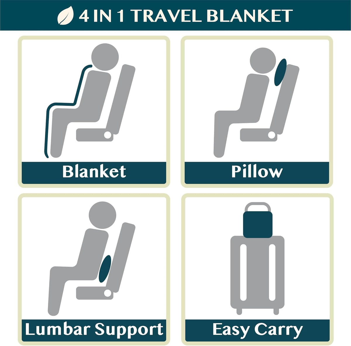 PAVILIA Wearable Travel Blanket & Pillow